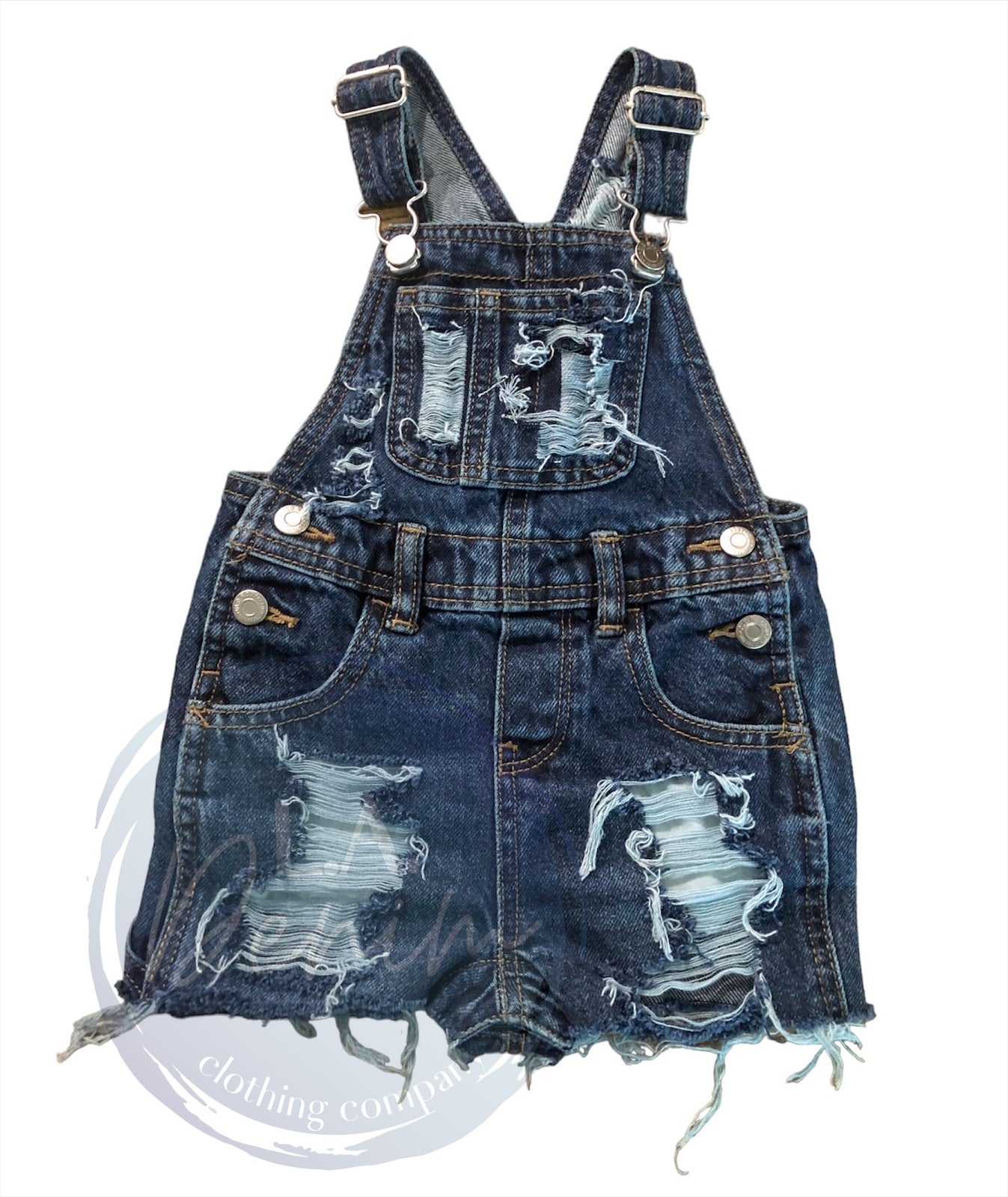 Distressed Shorts Overalls