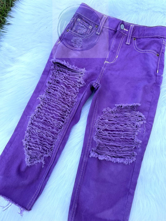Size 6 Purple Straight Jeans - RTS
