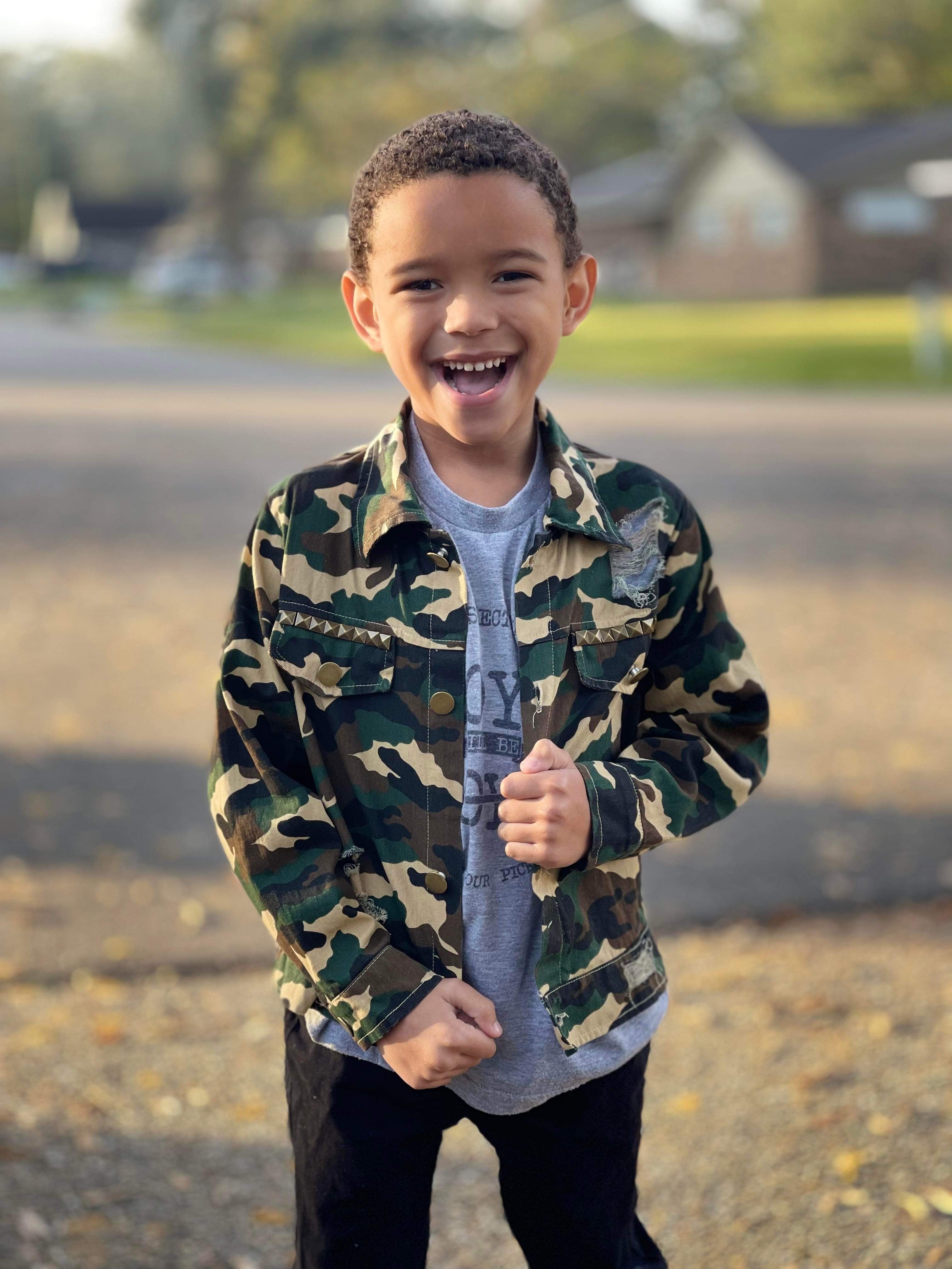 Boys on sale camo jacket