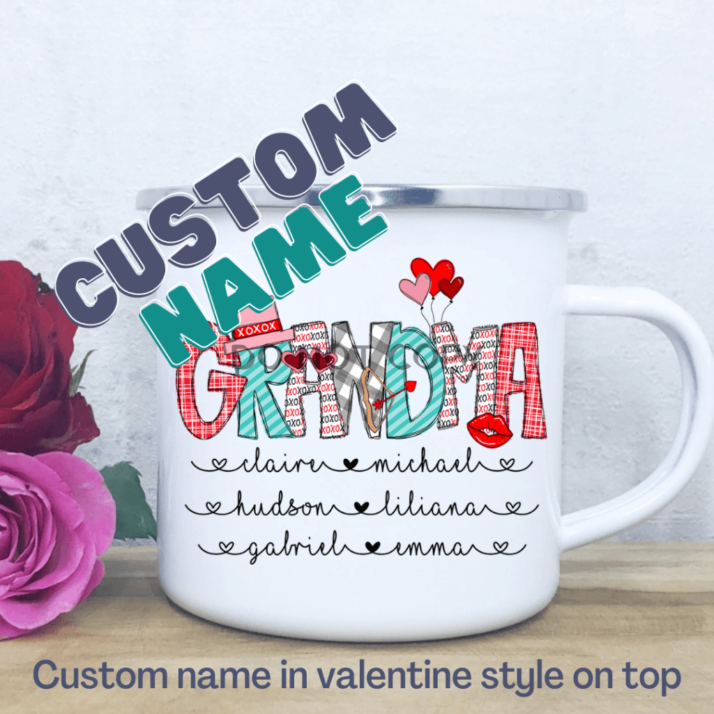 Custom Valentine With Names Enamel Mug Mug